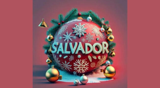 Nombre Salvador en esfera de Navidad para descargar totalmente gratis.