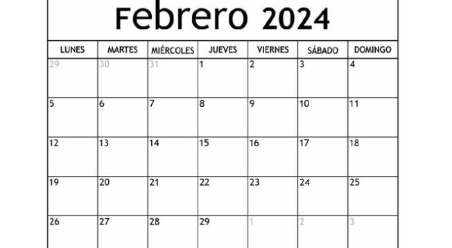 Encuentra el día de tu cumpleaños en el mes de febrero