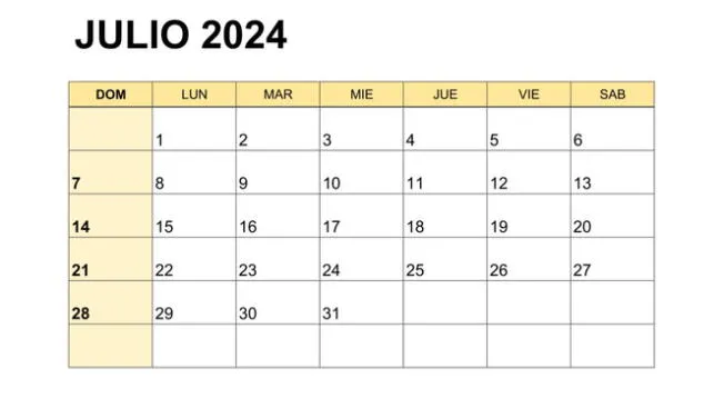 Descubre el día de tu cumpleaños en el mes julio 2024