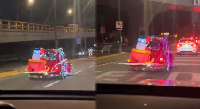 Un ciudadanos sorprendió a más de uno celebrando la Navidad en las calles.