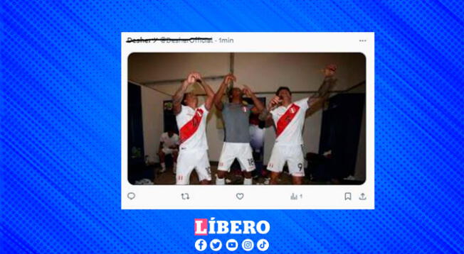 Así celebraron los hinchas con una imagen de Cueva, Carrillo y Lapadula.