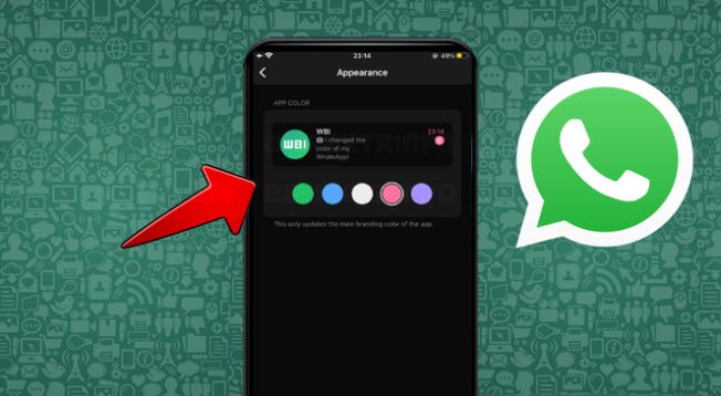Nueva función de WhatsApp permite cambiar el tema con 5 colores nuevos.