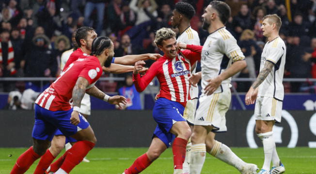 Griezmann celebra su gol contra el Real Madrid.