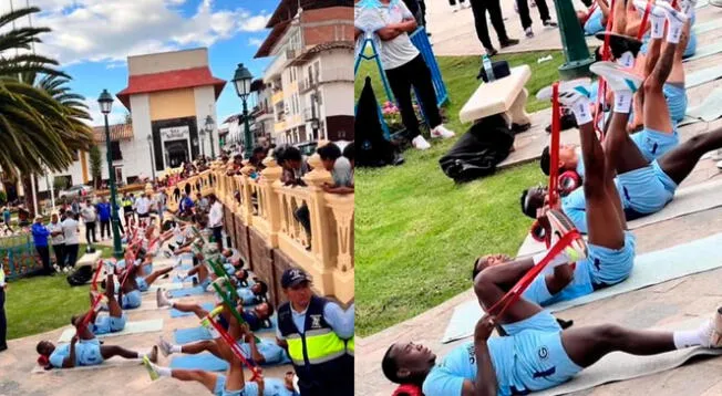 Deportivo Garcilaso se vio obligado a entrenar en una Plaza de Armas.