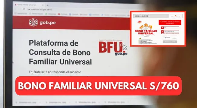 Últimas noticias del Bono Familiar Universal en el Perú