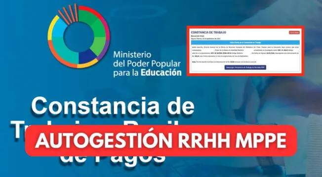 Conoce AQUÍ cómo descargar tu constancia de trabajo en Autogestión RRHH MPPE.