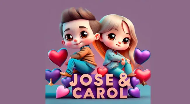 Nombres José & Carol en 3D con inteligencia artificial gratis.