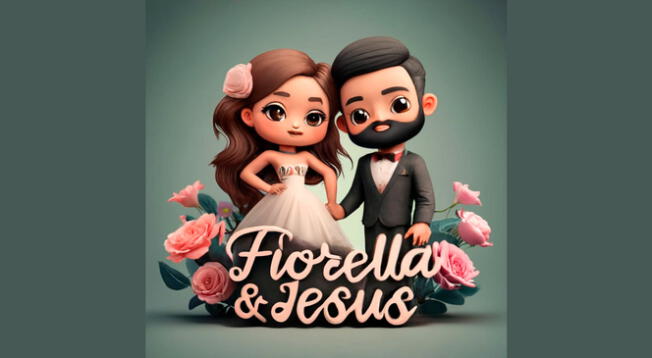 Muñecos 3D personalizados en Perú de nombres Fiorella & Jesús gratis.