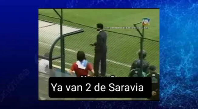 La mala salida de Saravia le podría valer un llamado de atención. Los hinchas graficaron el momento con una escena de Julio César Uribe.