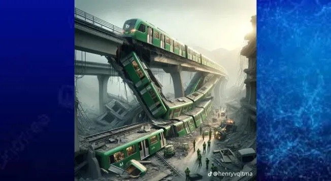 Así quedaría el tren de la Línea 1 tras la catástrofe.