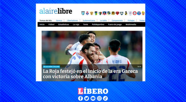 Al Aire Libre fue uno de los medios que celebró la victoria de Chile.