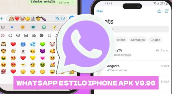 WhatsApp estilo iPhone descargar gratis APK smartphone Android.