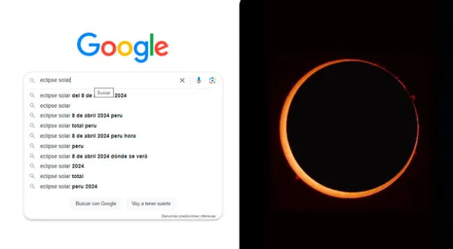 Conoce qué sucede si escribes eclipse solar en el buscador de Google.