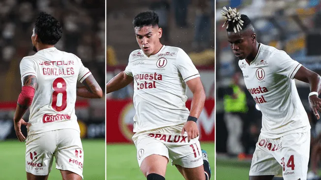 Gonzales, Rivera y Portocarrero son bajas en Universitario. Foto: Composición Líbero/Universitario