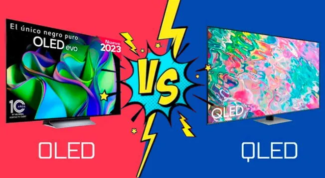 Diferencias entre QLED, OLED y LED.