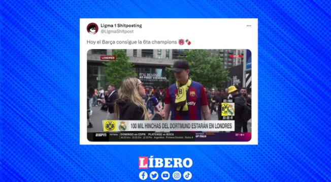 Aficionados del Barcelona también relucieron en la final de la Champions 2024. Aficionados del Barcelona también relucieron en la final de la Champions 2024.
