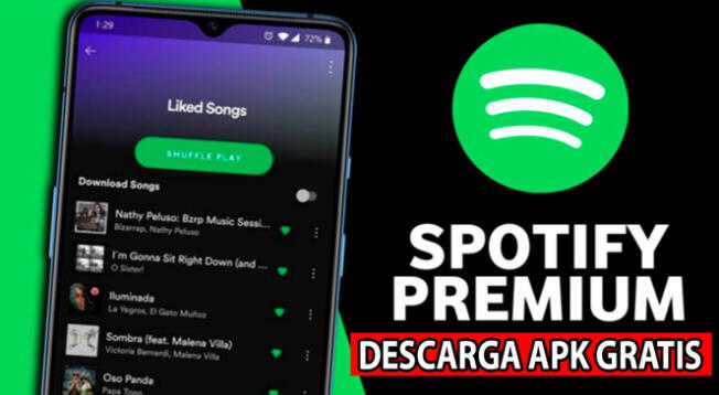 Descarga Spotify Premium APK gratis para smartphone Android y disfruta de millones de canciones.