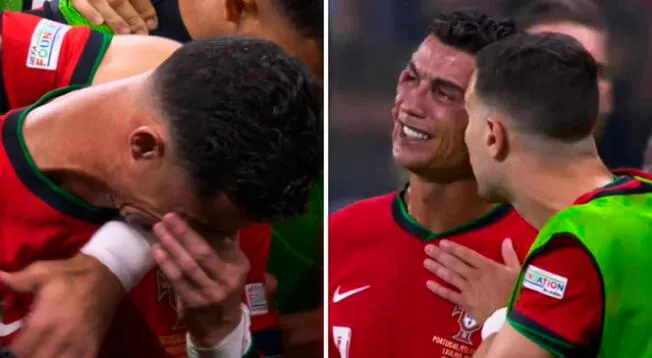 Cristiano Ronaldo no pudo soportar el fallar un penal y rompió en llanto.