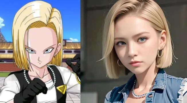 Así luciría en la vida real el Androide 18 de Dragon Ball Super, según la IA Midjourney.