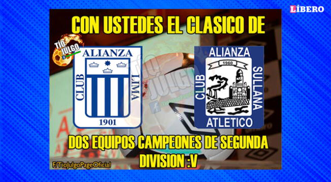 Usuarios realizan memes jocosos sobre encuentro entre Alianza Lima vs. Alianza Atlético.