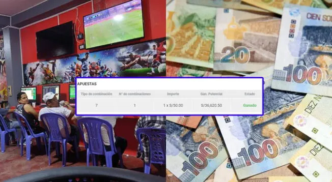 Hincha peruano apostó 50 soles en 7 partidos y se ganó 36 mil soles en solo un dia.