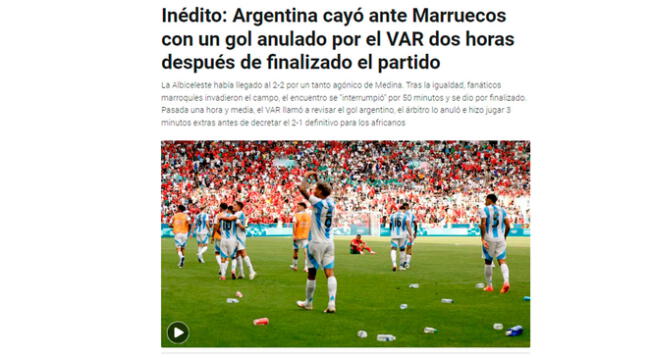 Infobae se pronunció sobre el polémico partido entre Argentina contra Marruecos