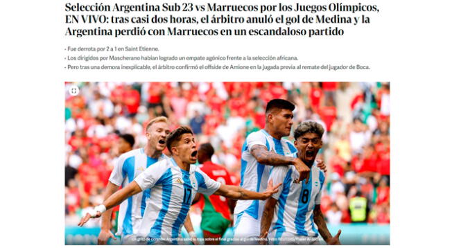 El Clarín se pronunció sobre la derrota de Argentina sobre Marruecos