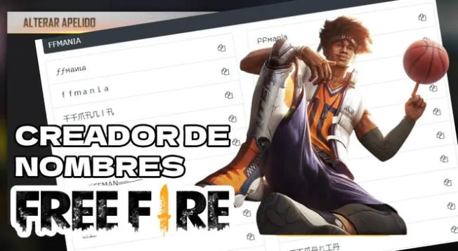 Conoce cómo funciona el creador de nombres de Free Fire.