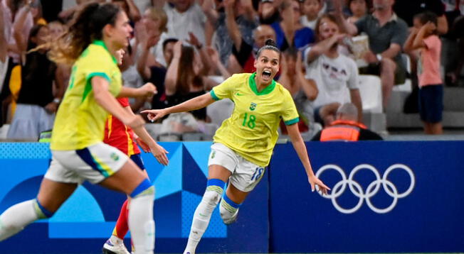 Brasil vs. España por semifinal del fútbol femenino de los Juegos Olímpicos París 2024.