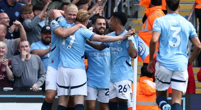 Erling Haaland anotó un 'hat trick' con el Manchester City