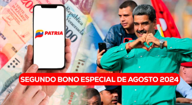 El Gobierno de Nicolás Maduro iniciará el pago del Segundo Bono Especial de agosto 2024 vía Sistema Patria.