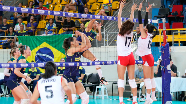 Perú perdió ante Brasil en sets corridos por el Sudamericano de Vóley Sub 19.