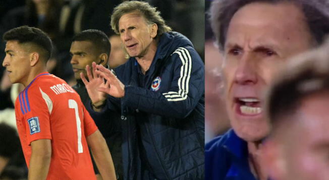 Ricardo Gareca y su reacción con Marcelino Núñez durante el Argentina vs. Chile.