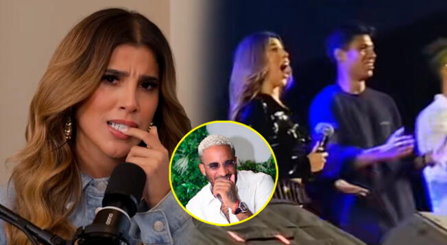 La cantante salsera no pudo evitar reírse tras mención de su expareja. La cantante salsera no pudo evitar reírse tras mención de su expareja.