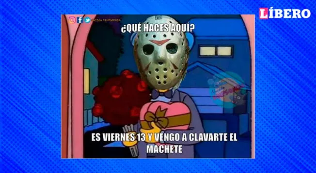 Meme de viernes 13 inspirado en la serie Los Simpson.