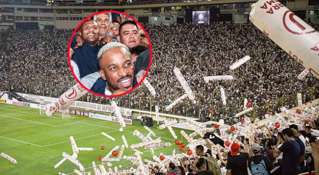 Universitario y su figura que apareció alentando en el estadio.