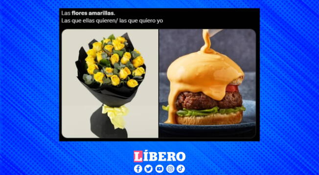 Las flores amarilla quedaron atrás, otras personas prefieren una hamburguesa.