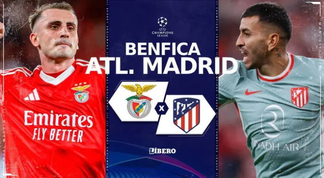 Benfica y Atlético Madrid se medirán en el Estadio Da Luz por la Champions League.