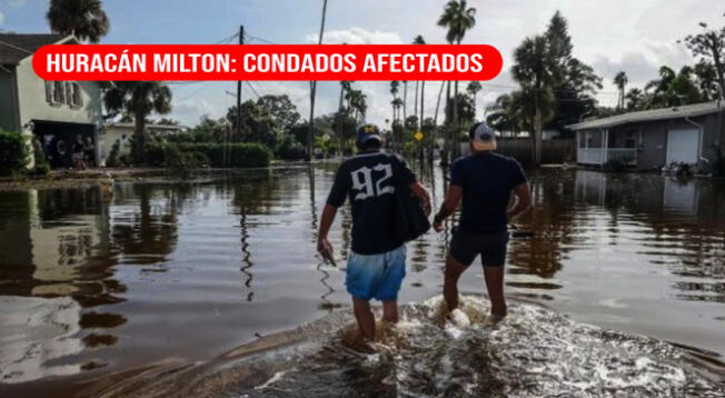 El huracán Milton de Estados Unidos está afectando diversos condados.