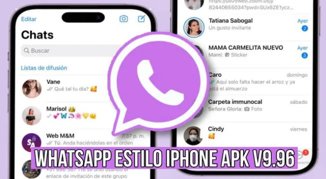 Descargar WhatsApp estilo iPhone V9.96 GRATIS para smartphone Android, compatible octubre 2024.