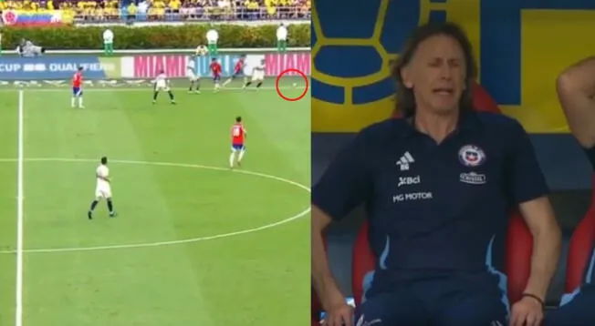 Ricardo Gareca y una inesperada reacción durante el Chile vs. Colombia.