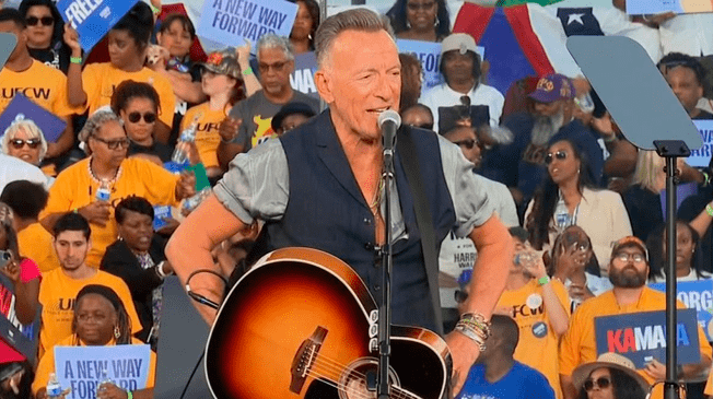 Bruce Springsteen apoya candidatura de Kamala Harris e insta a votar por ella.