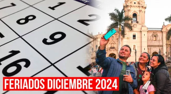 Feriados y días no laborables de diciembre 2024.