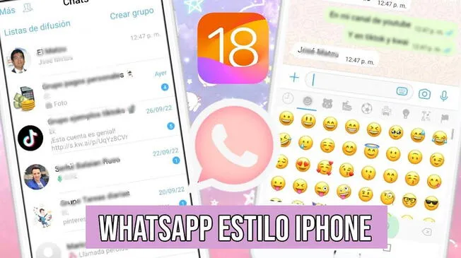 Descarga GRATIS la versión WhatsApp estilo iPhone para celular Android, totalmente GRATIS.