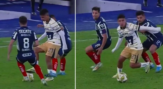 Piero Quispe se lució con espectacular huacha en el Monterrey vs Pumas.