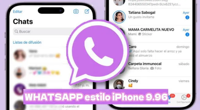 Descarga la última versión de WhatsApp estilo iPhone 9.96 para smartphone Android.