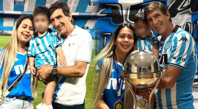 Gustavo Costas, entrenador de Racing, se muestra muy enamorado de su joven esposa.