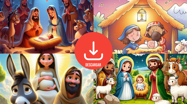 Descarga las mejores imágenes del nacimiento de Jesús a todo color.