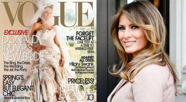 Melania Trump había aparecido en Vogue en 2005, cuando la revista la presentó como la novia de Donald Trump y lució un vestido de bodas.