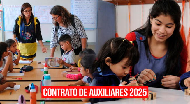 Contratación de auxiliares de educación para el año escolar 2025.